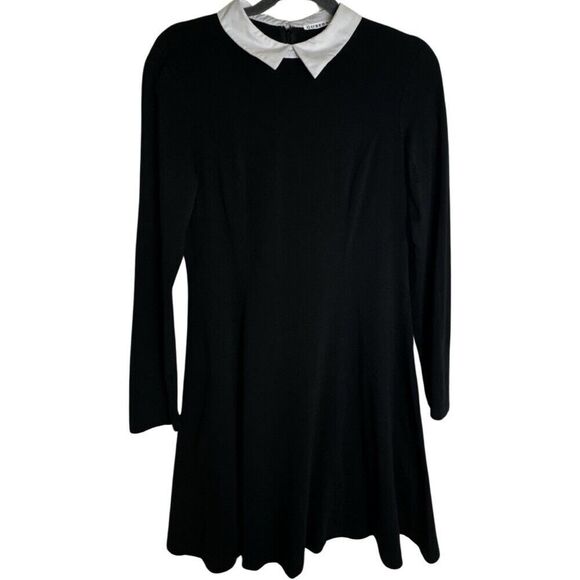 Guberry Goth black with white collar Wednesday dress size M fit and flare - Picture 1 of 10